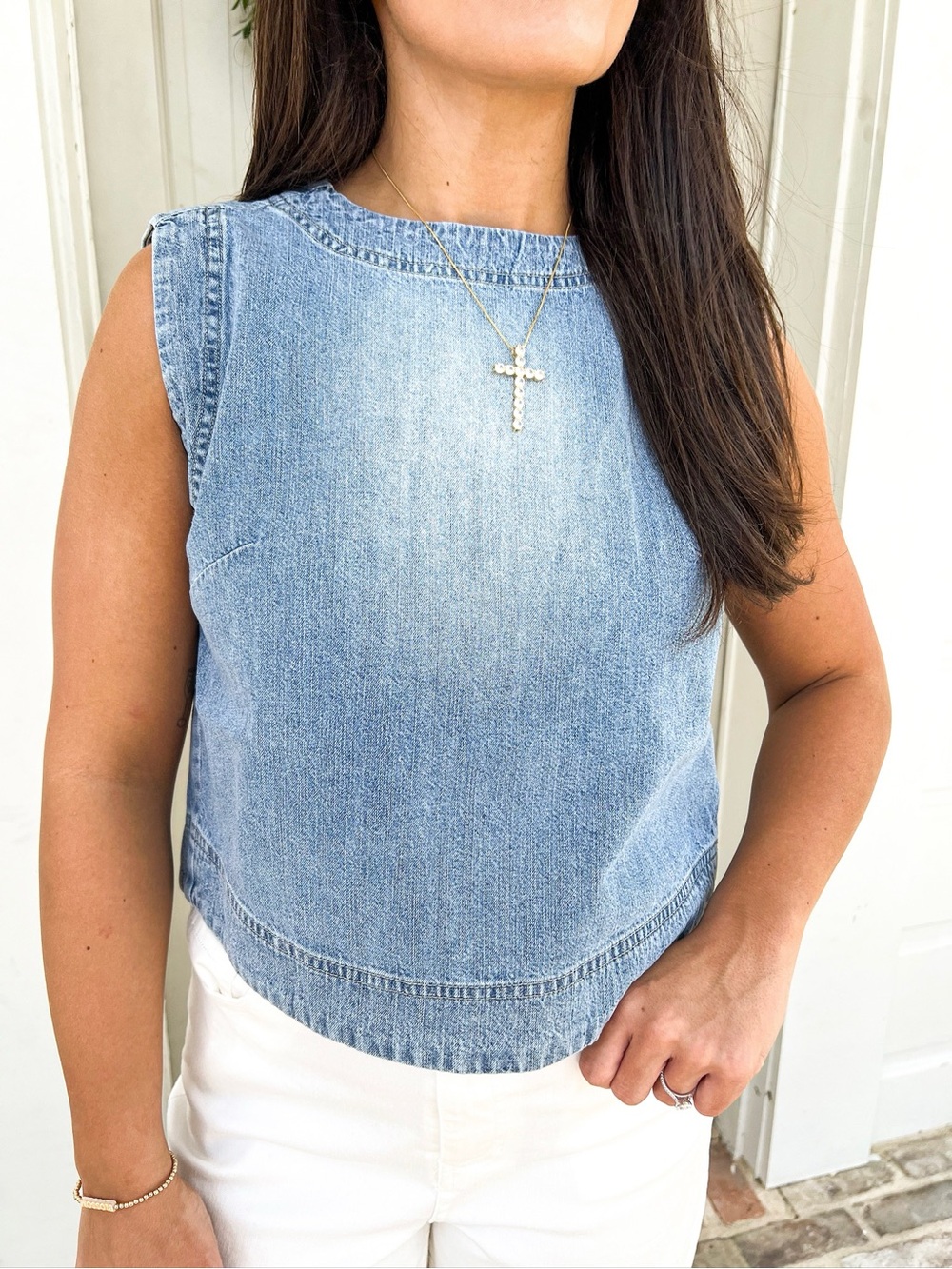 Velvet Heart Light Blue Denim Sleeveless Tank